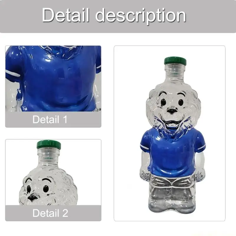 QX2E Practical Glass Spirit Decanter Showcasing Intricate Animal Detailing Whiskeys Bottle For Cocktails Enthusiasts