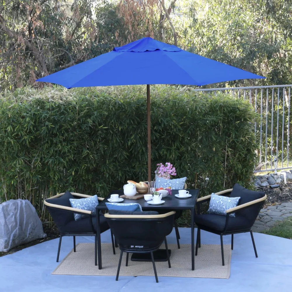 

2023 New Astella 98" Pacific Blue Solid Print Hexagon Market Patio Umbrella