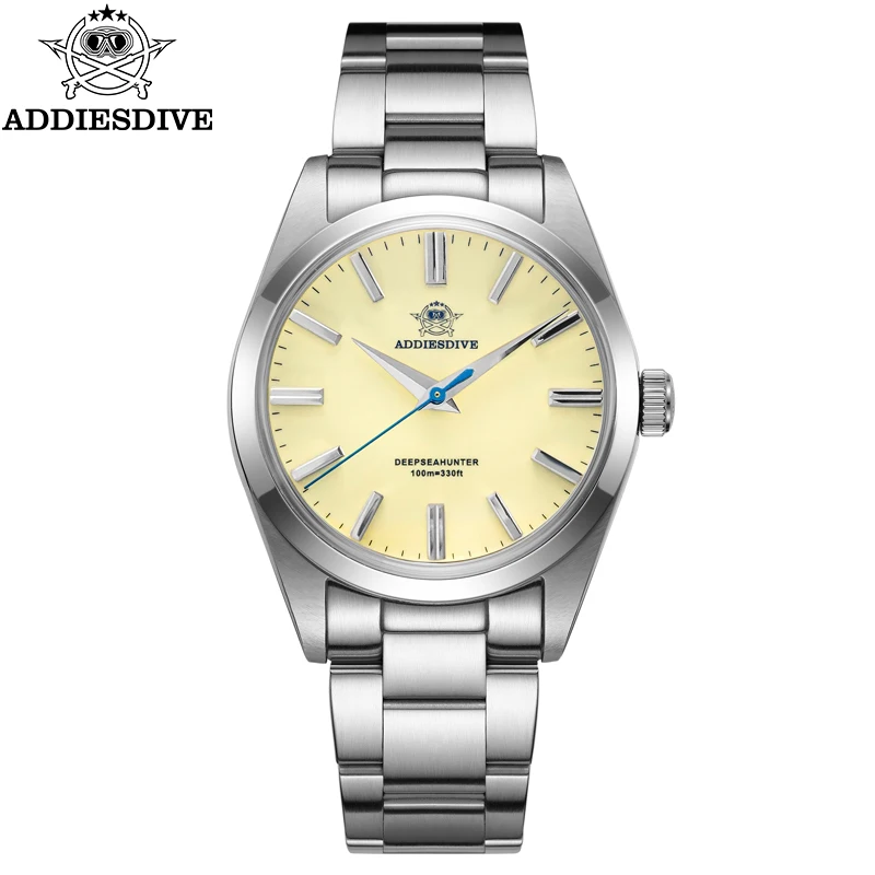 

ADDIESDIVE 36mm Stainless Steel Man Quartz Watch Sapphire VH31 Movement Luxury Diving Watches 100m Waterproof Relogios Masculino