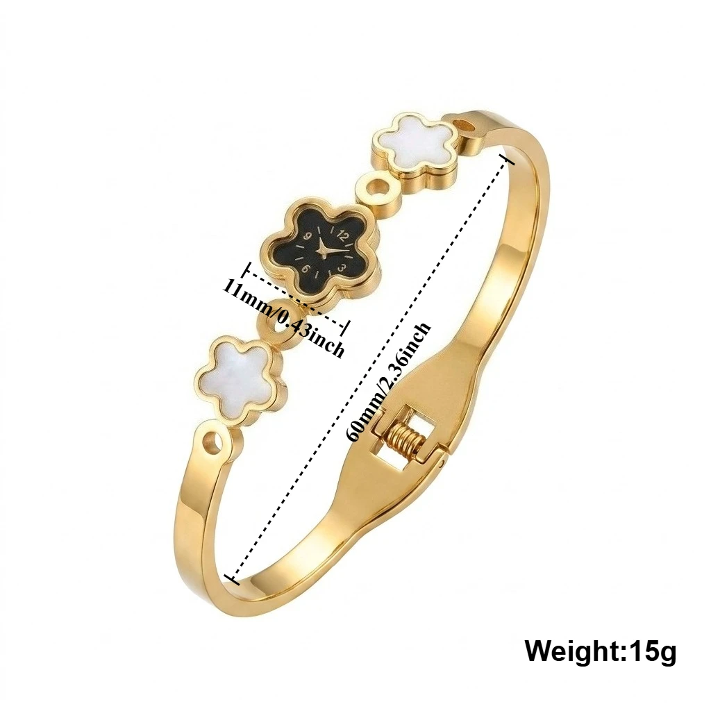 Bracelet de montre rétro français au design élégant, en acier inoxydable doré, incrusté, pour un usage quotidien, au bureau et en soirée, bijou de poignet.