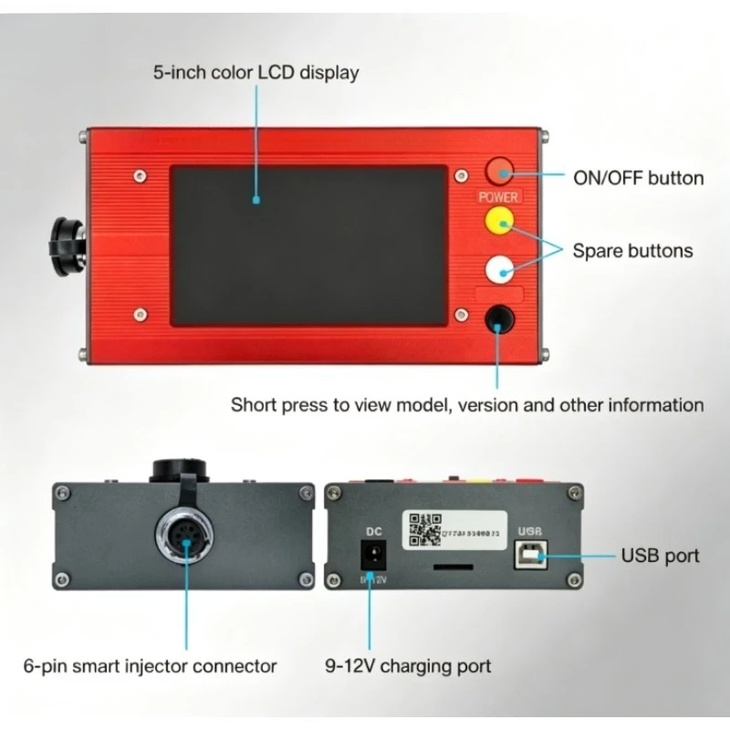 6‑Pin Portable IART Injector Tester, Detect Voltage Inductance Resistance Temp Pressure For Diesel Injector Bench
