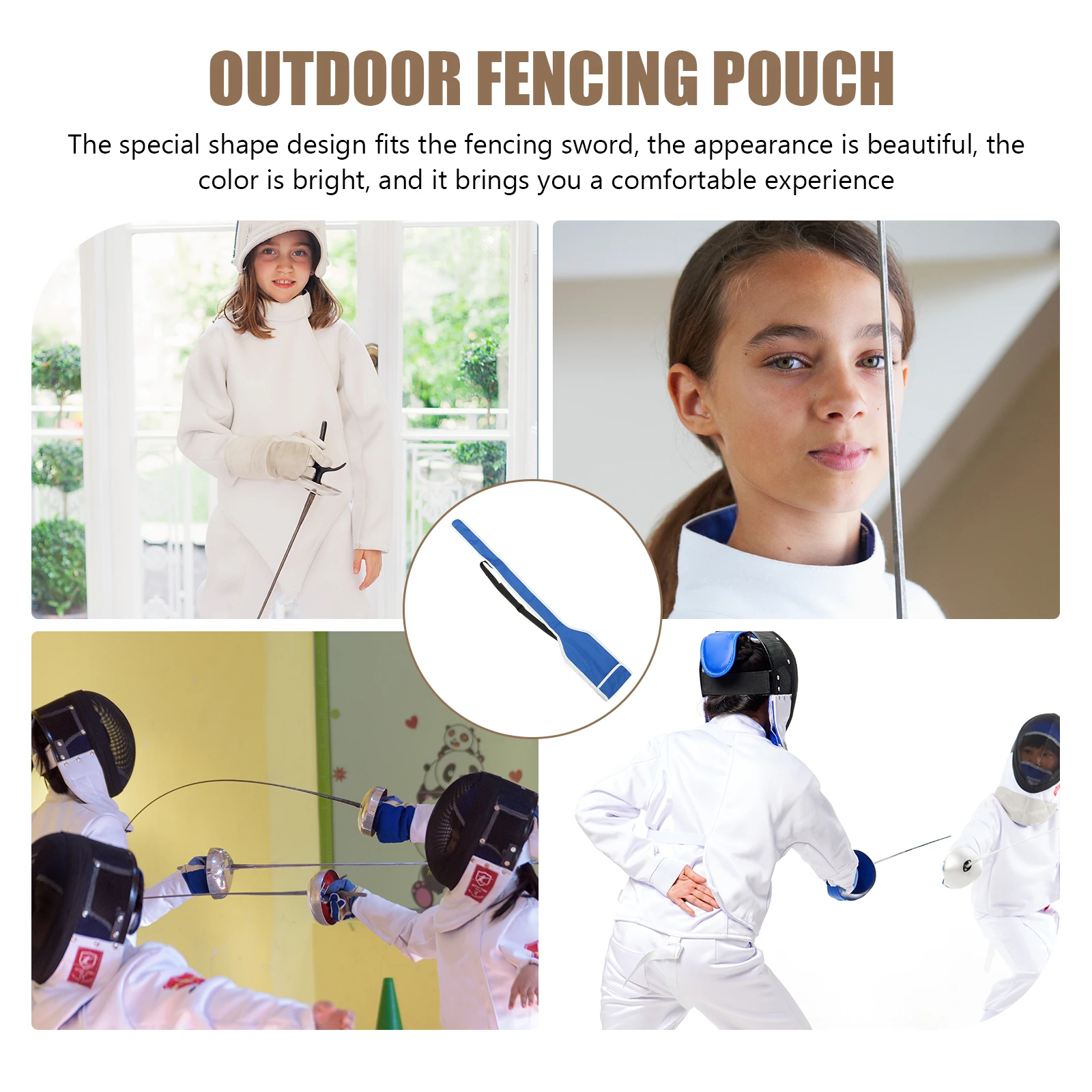 

Fencing Sword Bag Kids Cloth Durable Portable Sport Accessory Reusable Storage Pouch Sticky Band Daily Use Martial