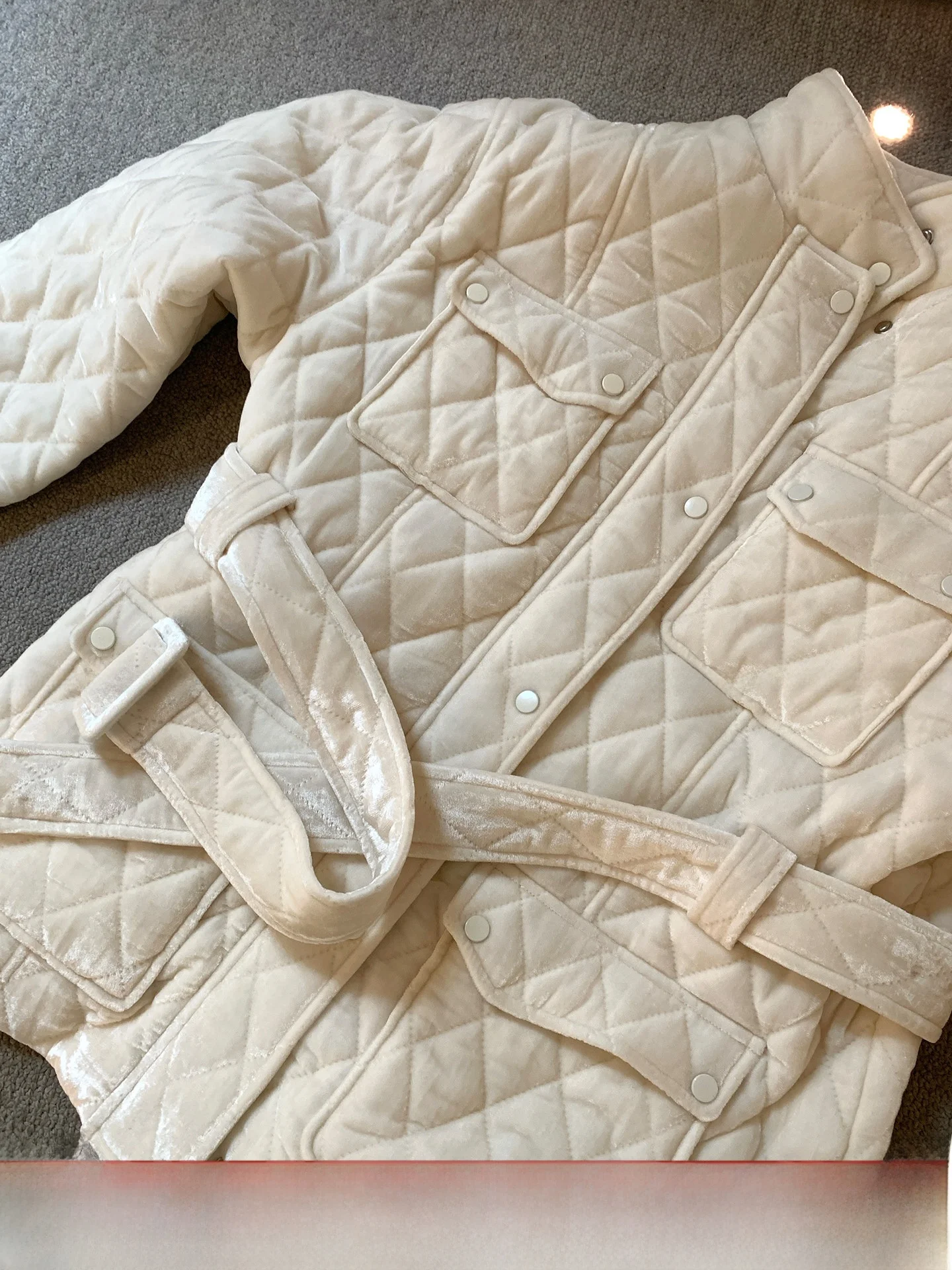 

GV Big Brother Fifth Avenue Retro Velvet Surface Diamond Pattern Cotton Jaet Women's Waist-Cinching Outerwear Autumn Winter...