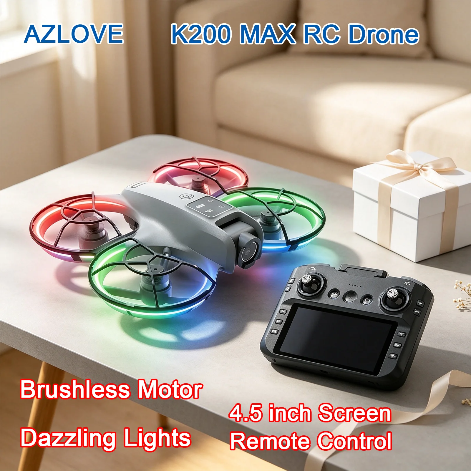 K200 RC Drone 4K Professional HD Camera Propeller Guard Security UAV Brushless Motor Optical Flow Hovering Quadcopter Kid Gift