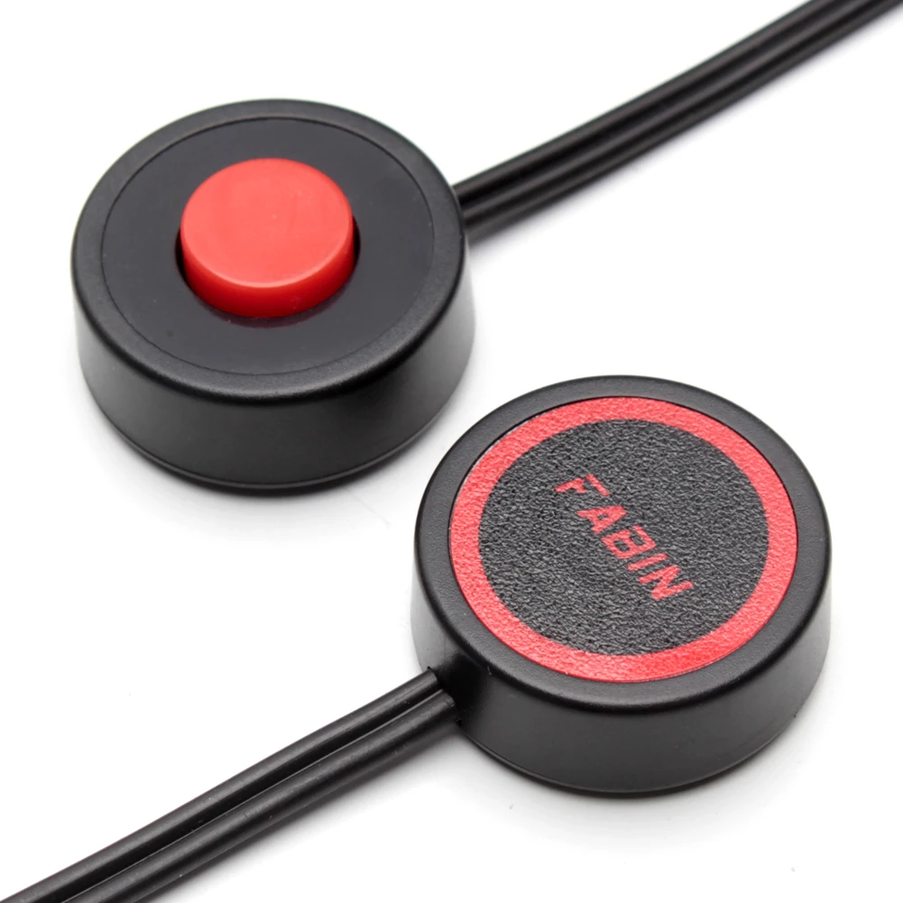 FARBIN Horn Push Button Horn Round Red Cap On Off Switch For Car Horn Tactile On Off with 3 Meters Switch Wire Car Accessory