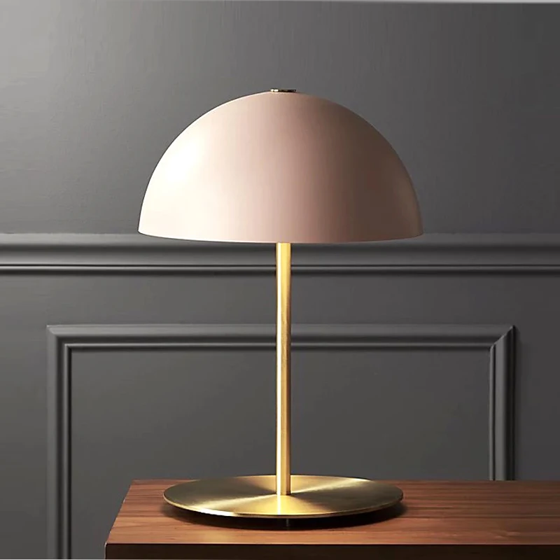 Lighting Modern pink Mushroom Shade Table Lamp Gold Base Kids Bedroom Bedside Study Desk Lamp