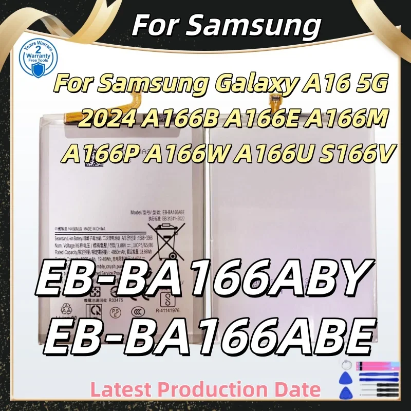 High Quality EB-BA166ABY EB-BA166ABE Replacement Battery For Samsung A16 5G 2024 All A166 Series Cell+Free Tools