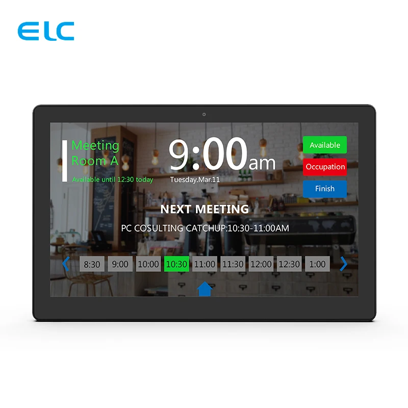 Custom 13.3 Inch LCD Touch Screen Android Tablet Wall Mount POE LED Light Bar Booking System 2GB New for Conference Meeting Room