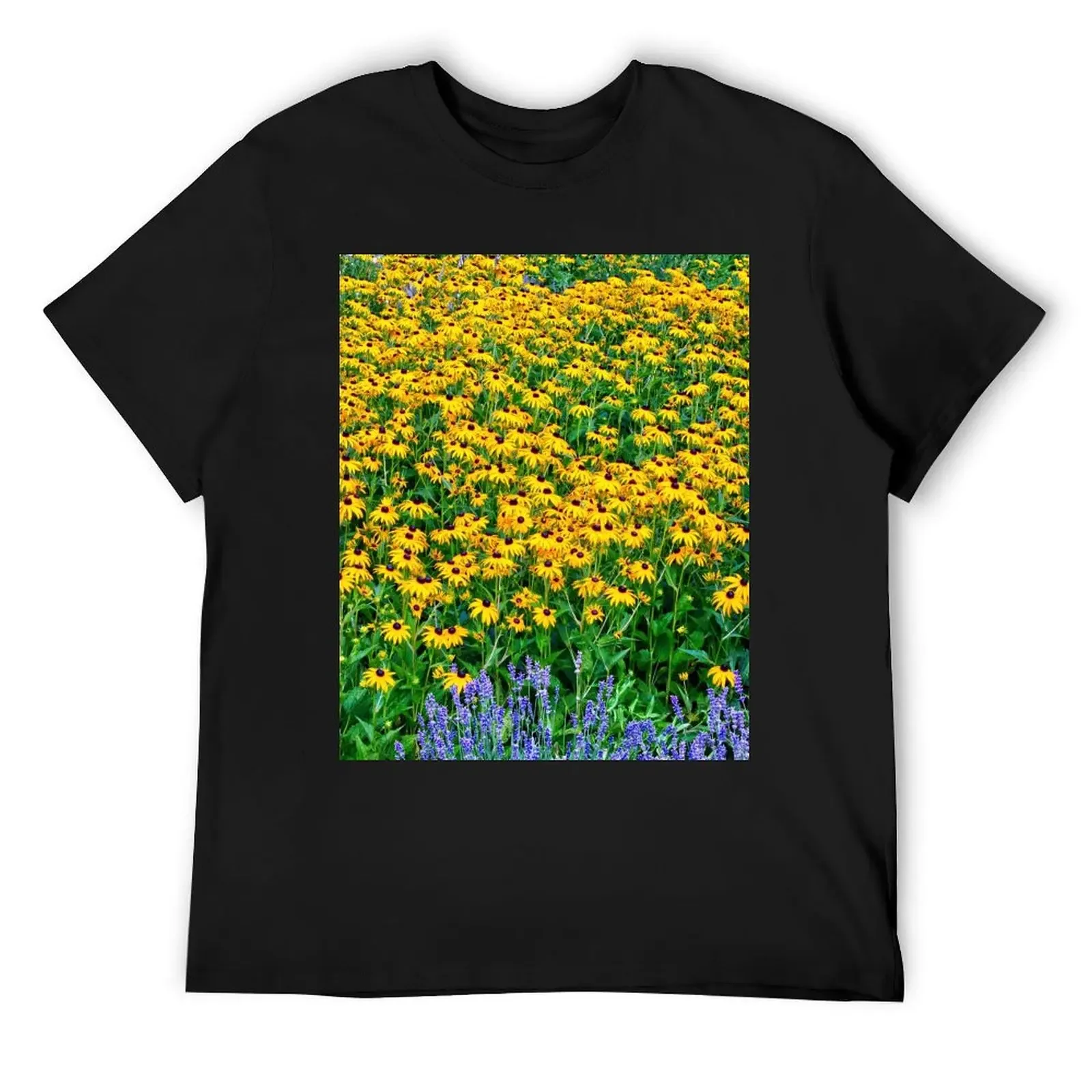 Black-eyed Susans And Lavender T-Shirt rapper graphic tees quick-drying men t shirts high quality