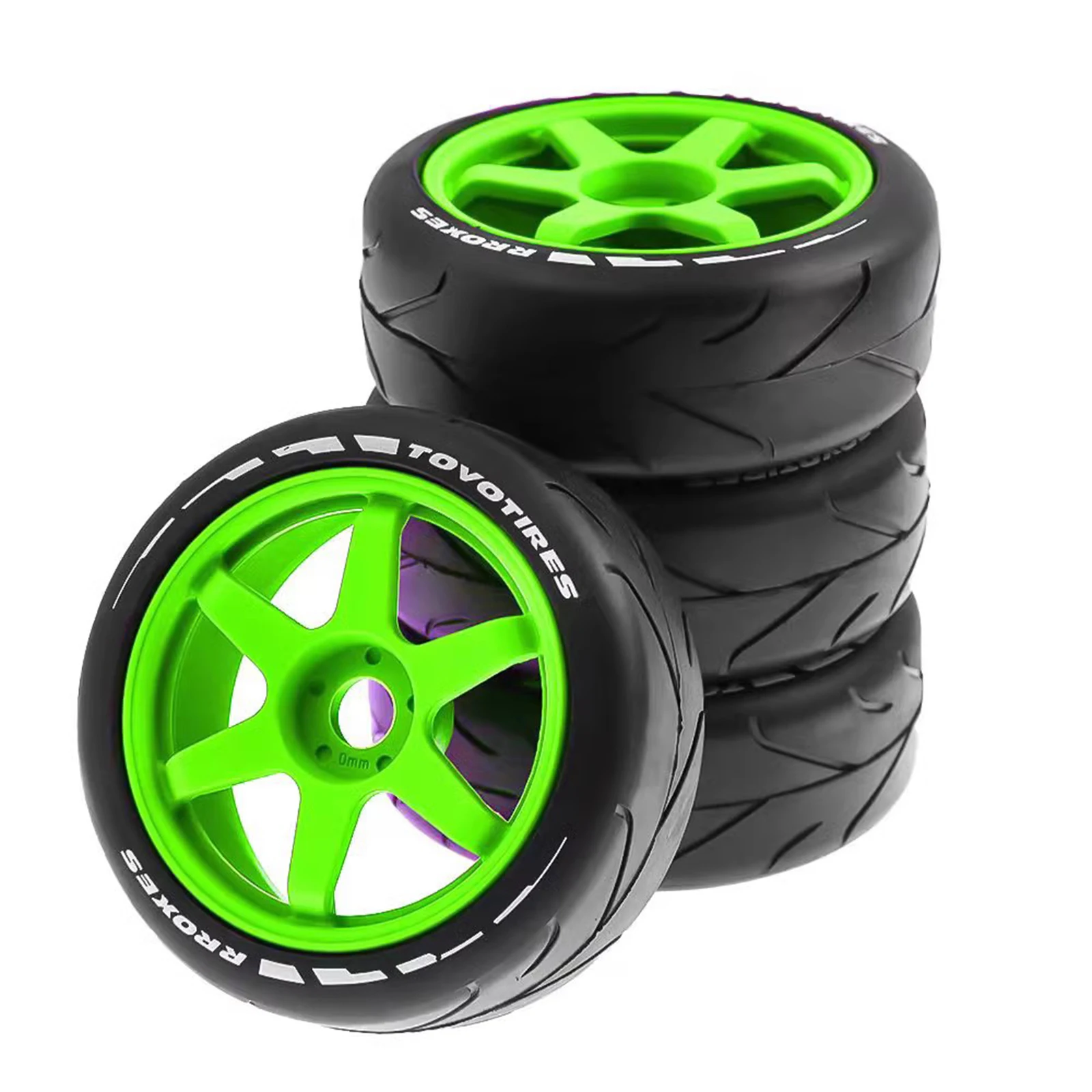 4pcs 105mm Rubber Tire Plastic Wheel With 17mm Adapter For 1/8 On Road Rally RV RC Car HSP ZD Racing HPI WLtoys ARRMA