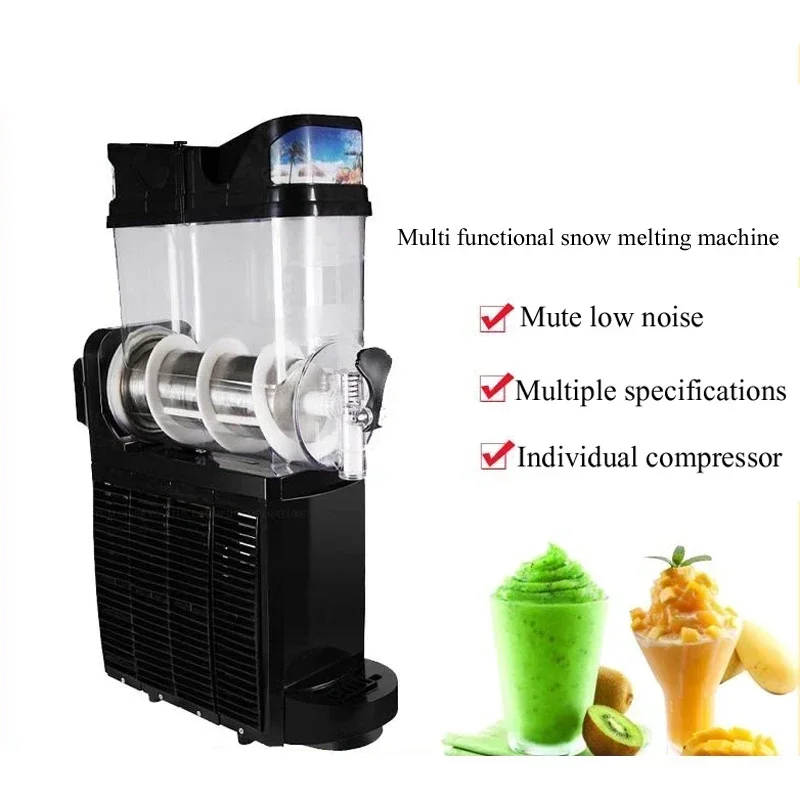 15L Singel Tank Slush Ice Machine Ice Cream Snow Smoothie Beverage Granita Maker Stainless Steel for Business Commercial