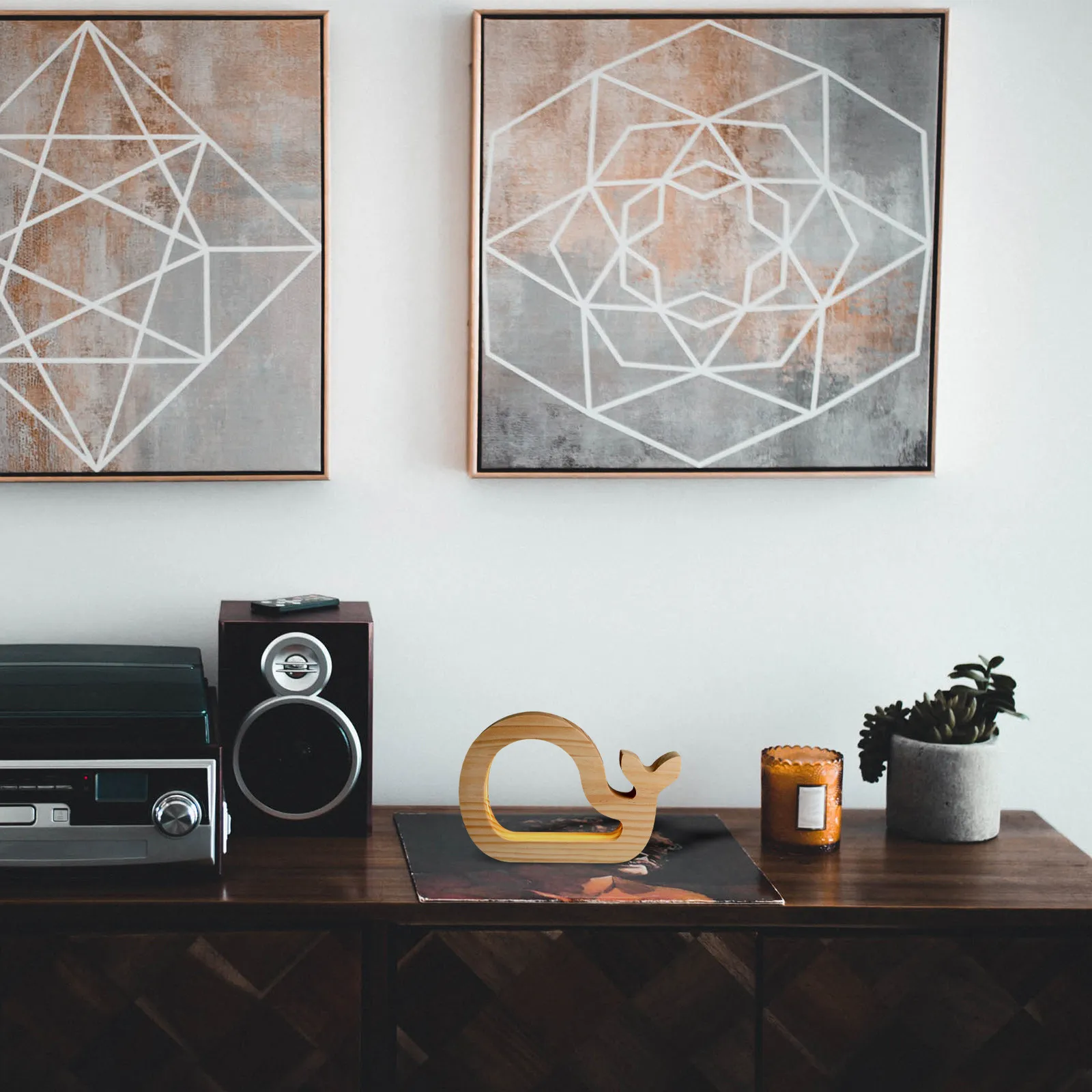 

1 шт. Ночник-кит, перезаряжаемый, компактный, креативный, прикроватный, декоративный, деревянный, для дома, атмосферный светильник