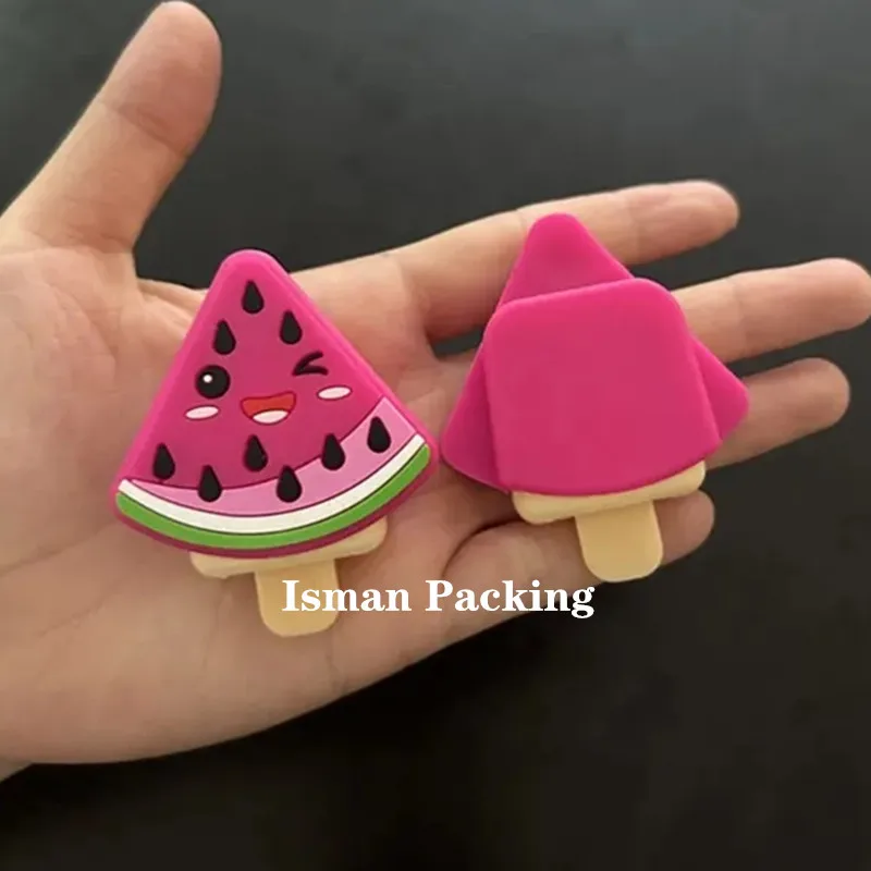 50Pcs empty cosmetic fruit watermelon shape lip balm container lipstick case packaging cute lipstick case lip scrub container 2g