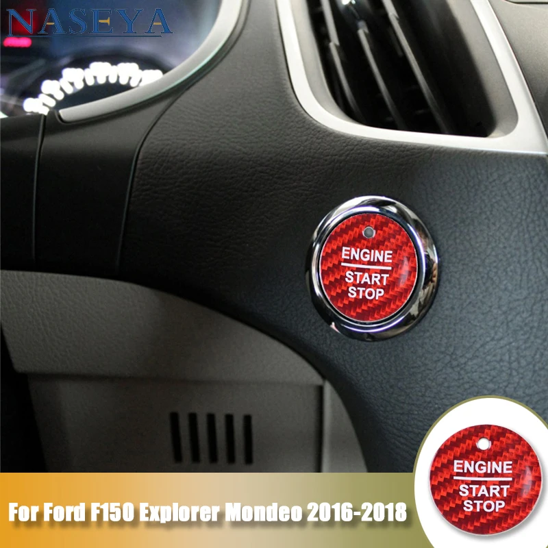 

Engine Start Push Button Stickers Cover For Ford F150 Explorer Mondeo 2016 2017 2018 Car Carbon Fiber Interior Accessories