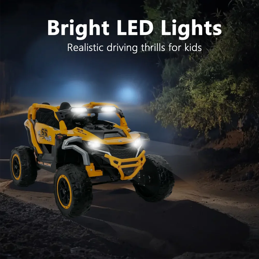 Ride on Models Truck Car Vehículos eléctricos para niños de 12 V, control remoto, suspensión de choque delantera y trasera, UTV de 2 plazas