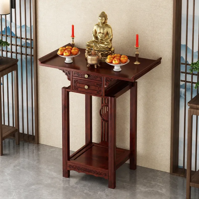 Large Buddhist Shrine Offering Table for Buddha Statue Bodhisattva God of Wealth Altar Home Worship Gong Tai Small Economic