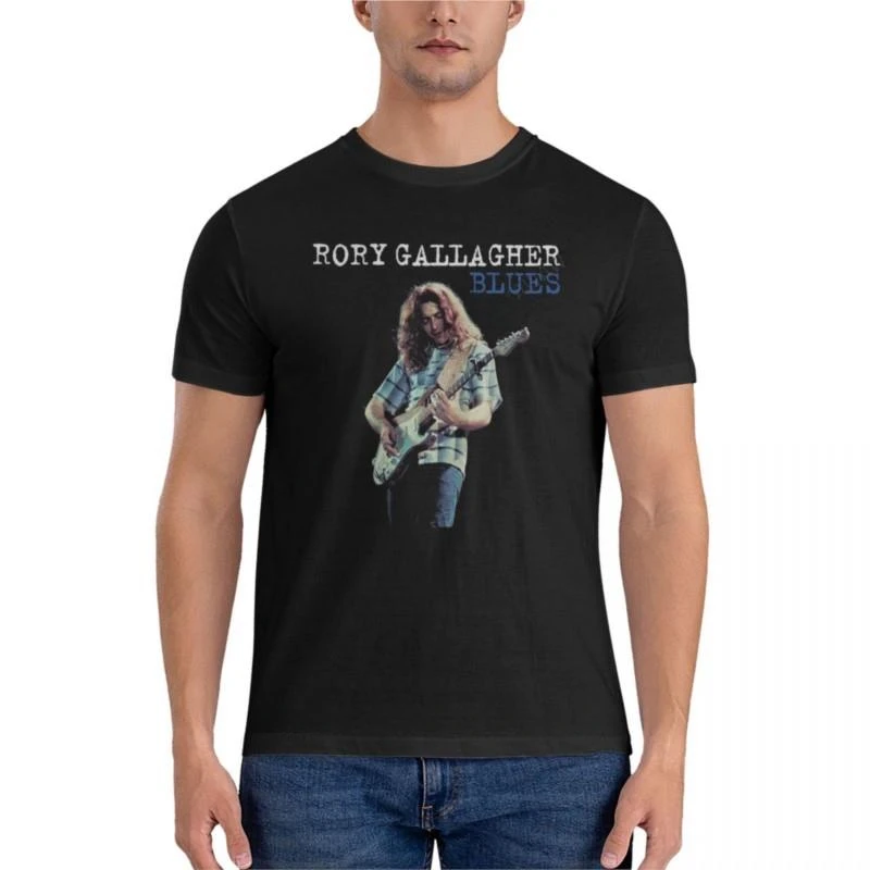 Fun print Rory Gallagher Hip hop street trend Street wear summer men's and women's all-purpose crew neck short-sleeved T-shirt