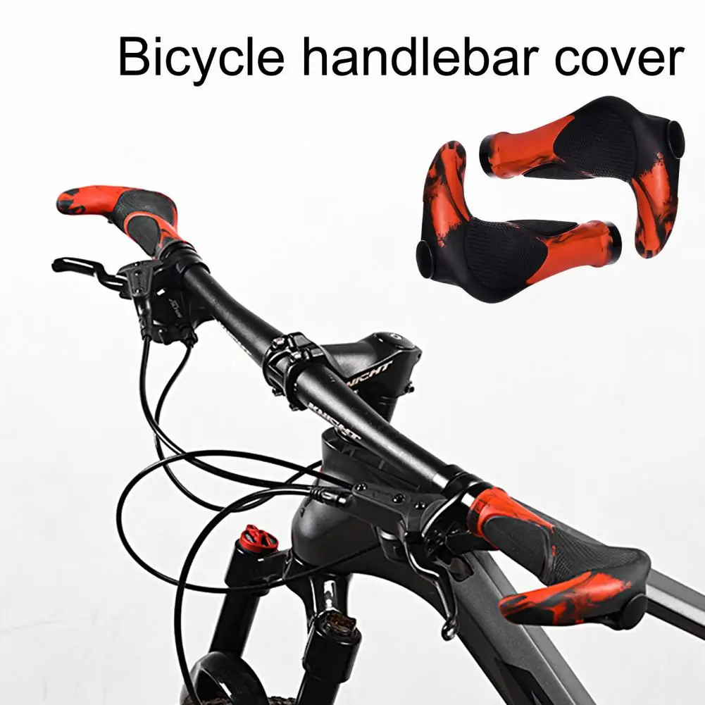 1 Pair Bicycle Handlebar Grips Lamb Horn Shape Rubber Meatball Dead Fly Vice Handlebar Grips for 22.2 Caliber Handlebar