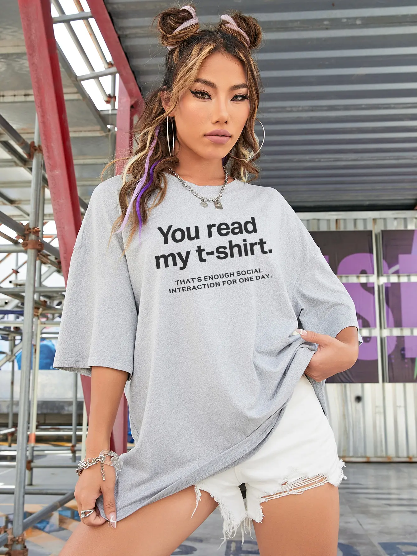 Your Read My T-Shirt Letter Street Hip Hop Printed T-Shirts Female Cotton Brand Short Sleeves Breathable Casual Clothing Women\'s