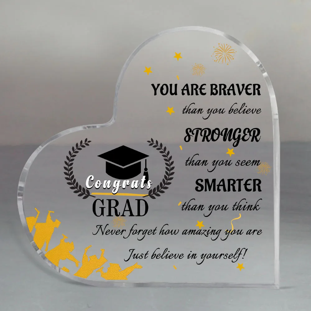 1pc Acrylic Graduation Gift Decoration With Grid Pattern, Perfect Gift For 2025 College Graduates, Best Friends And Classmates