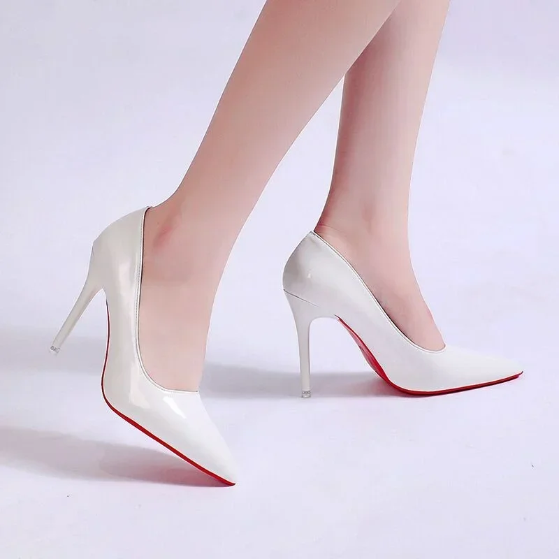 Plus Size Women Shoes Pointed Toe Pumps Patent Leather Dress High Heels Shoes Wedding Heeled Shoes Zapatos Mujer Women\'s Pumps