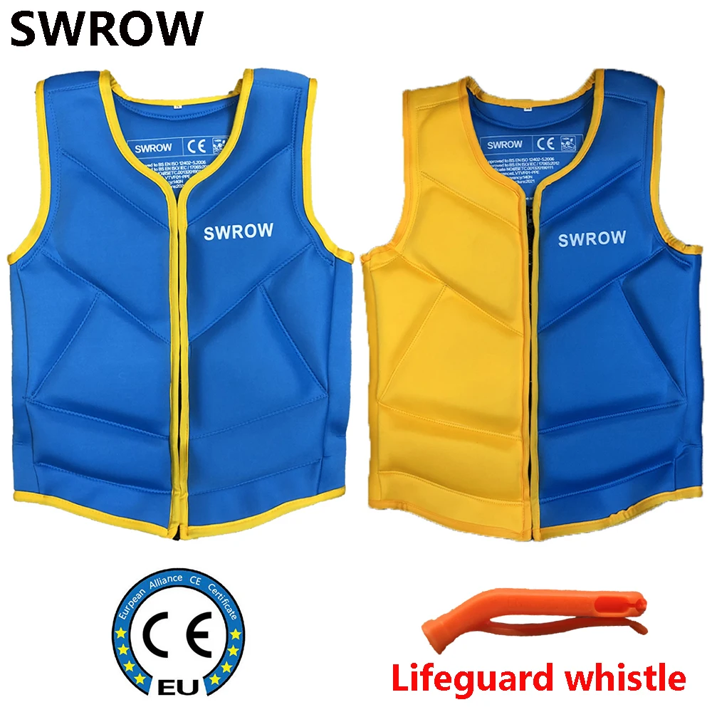 SWROW Neoprene Life Jacket Adult Child Buoyancy Vest Water Sports Swimming Rowing Rafting Fishing Surf Kayak Life Jacket 2022