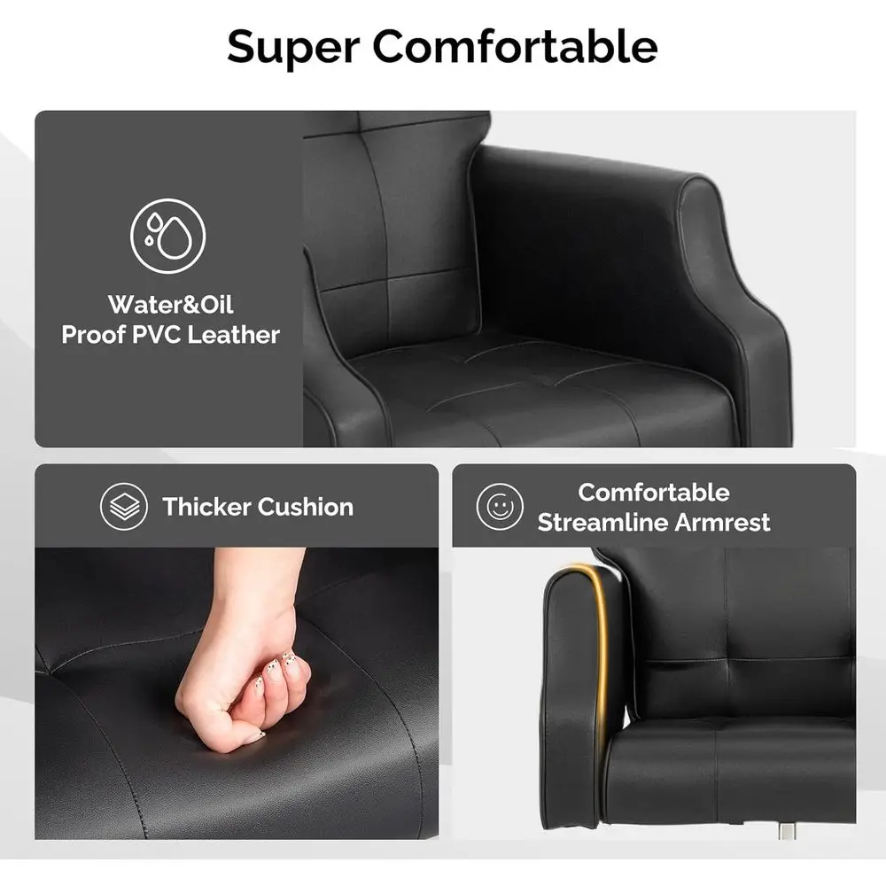 كرسي باديكير هيدروليكي مع مقعد، سبا لتدليك القدم بالفقاعات، دوران 360 درجة لفنيي الأظافر وصالونات الأظافر (أسود)