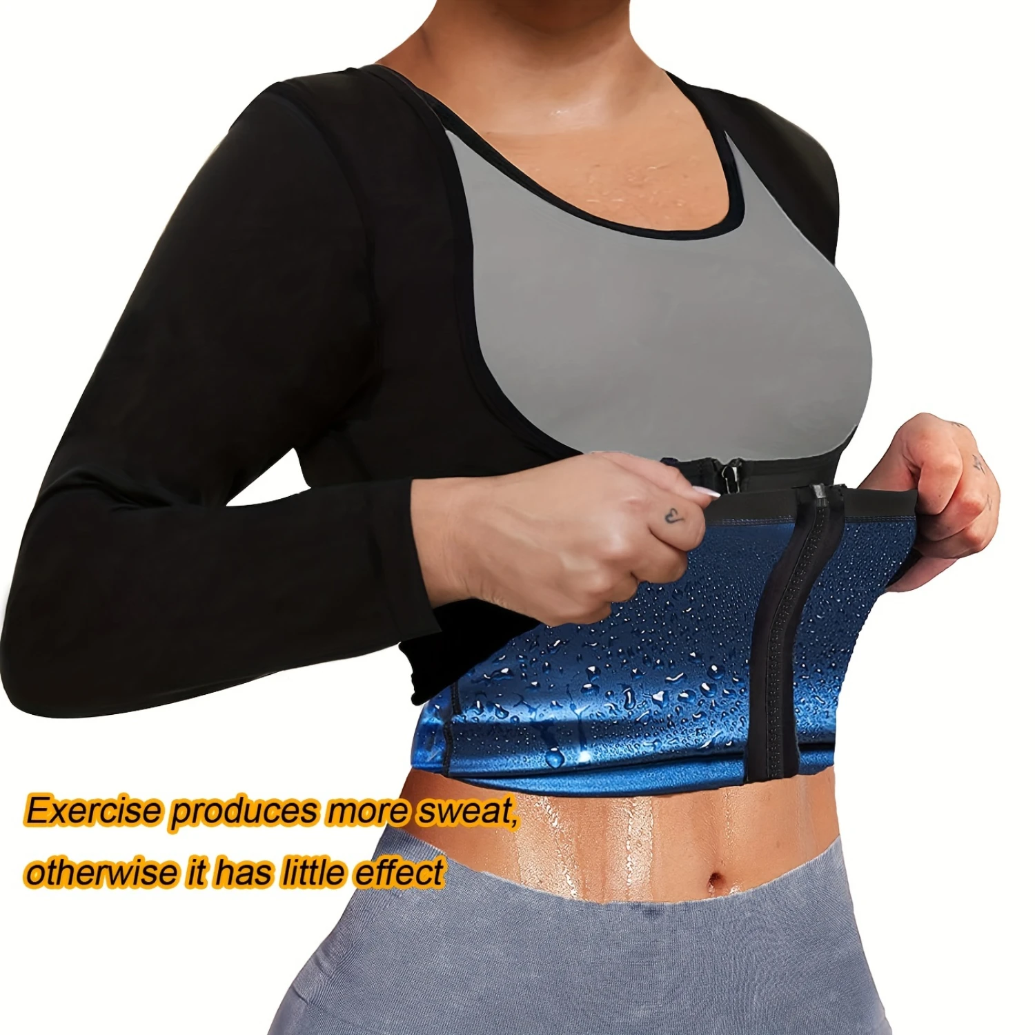 

Fashionable Womens Sauna Suit & Waist Trainer - Intense Workouts - Comfortable Fit, Order One Size Up - Fitness Must-Have