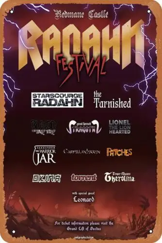 Elden Ring Radahn Festival Poster Retro Metal Tin Sign Home Man Cave Wall Decor