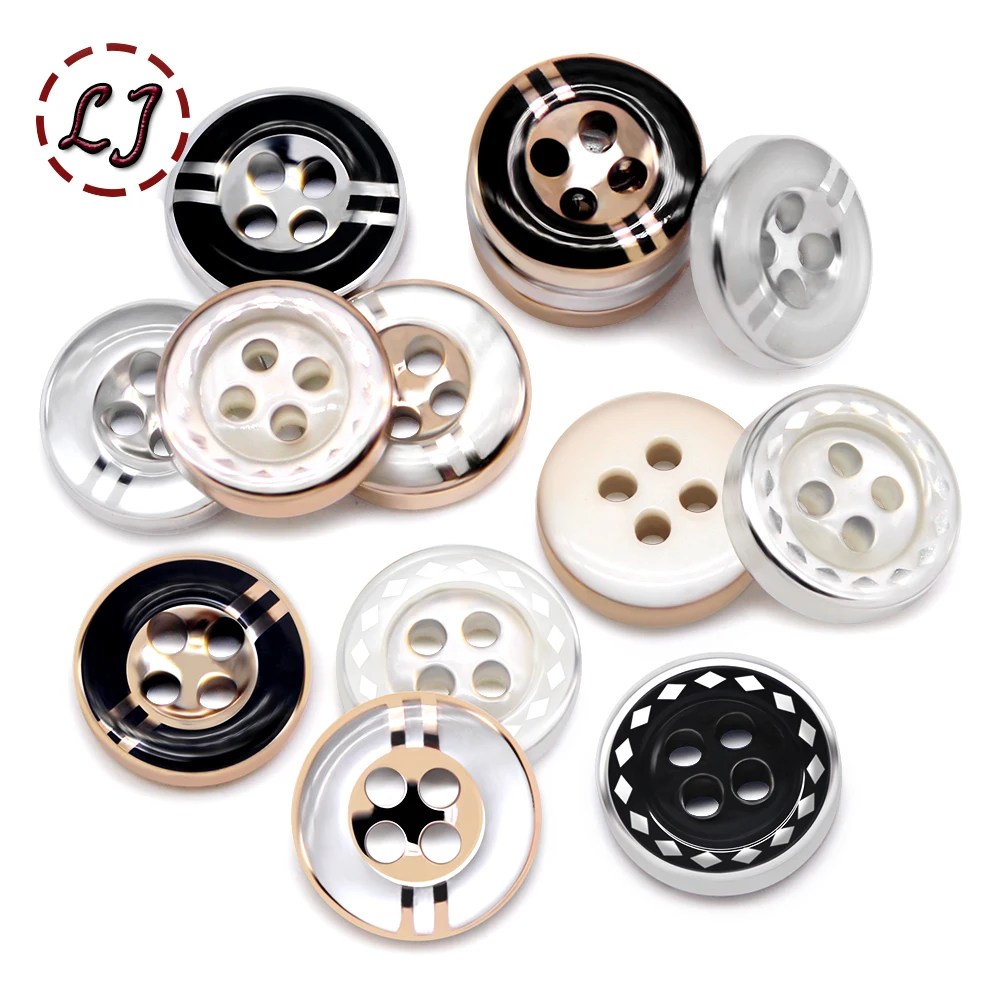 New 30pcs/lot Fashion Gold Small Plastic Buttons For Shirt Women Men Sweaters Clothing Sewing Button Handmade DIY Accessories