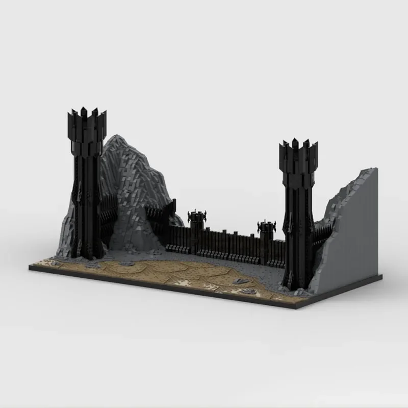 แหวนภาพยนตร์ Moc อาคารบล็อกฉากสีดําประตู Modular เทคโนโลยี Building Blocks ของขวัญของเล่น DIY ชุดประกอบ