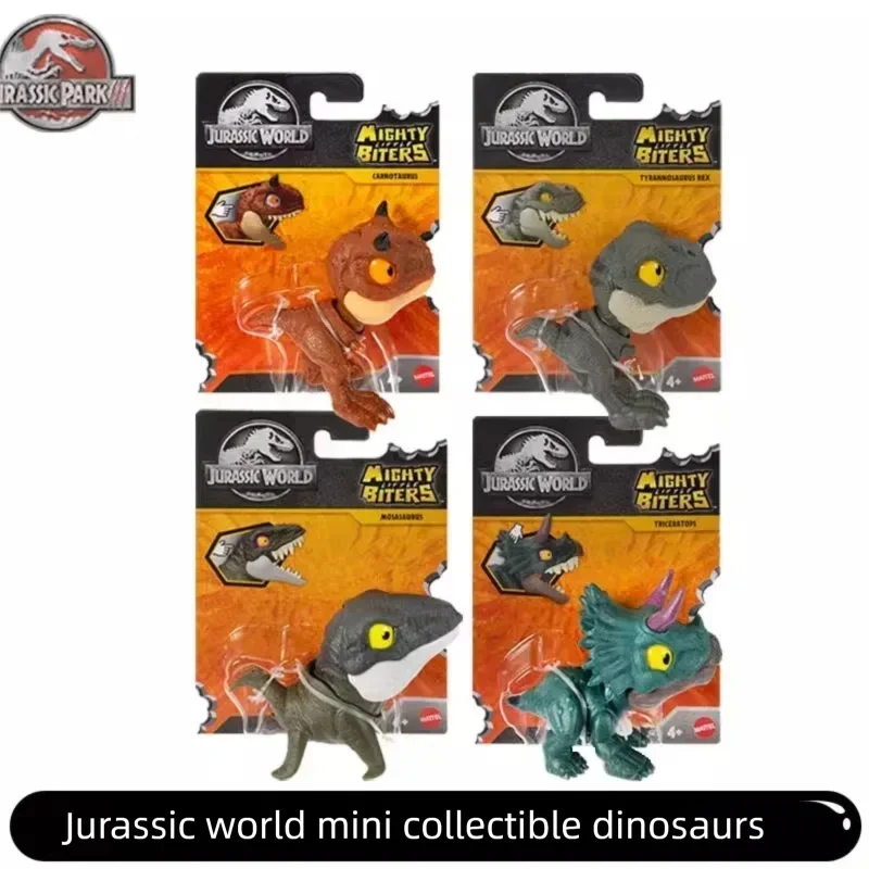 Миниатюрная игрушка-динозавр Mattel Jurassic World JFC86, модель динозавра на палец с подвижной челюстью, коллекционная фигурка для детей
