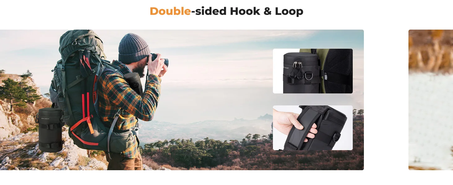 K&F Concept Kamera-Objektivtasche, Objektivtasche, wasserdichter Reißverschluss, stoßfester Rundum-Kameraobjektivtasche für DSLR-Objektive – Detail 4