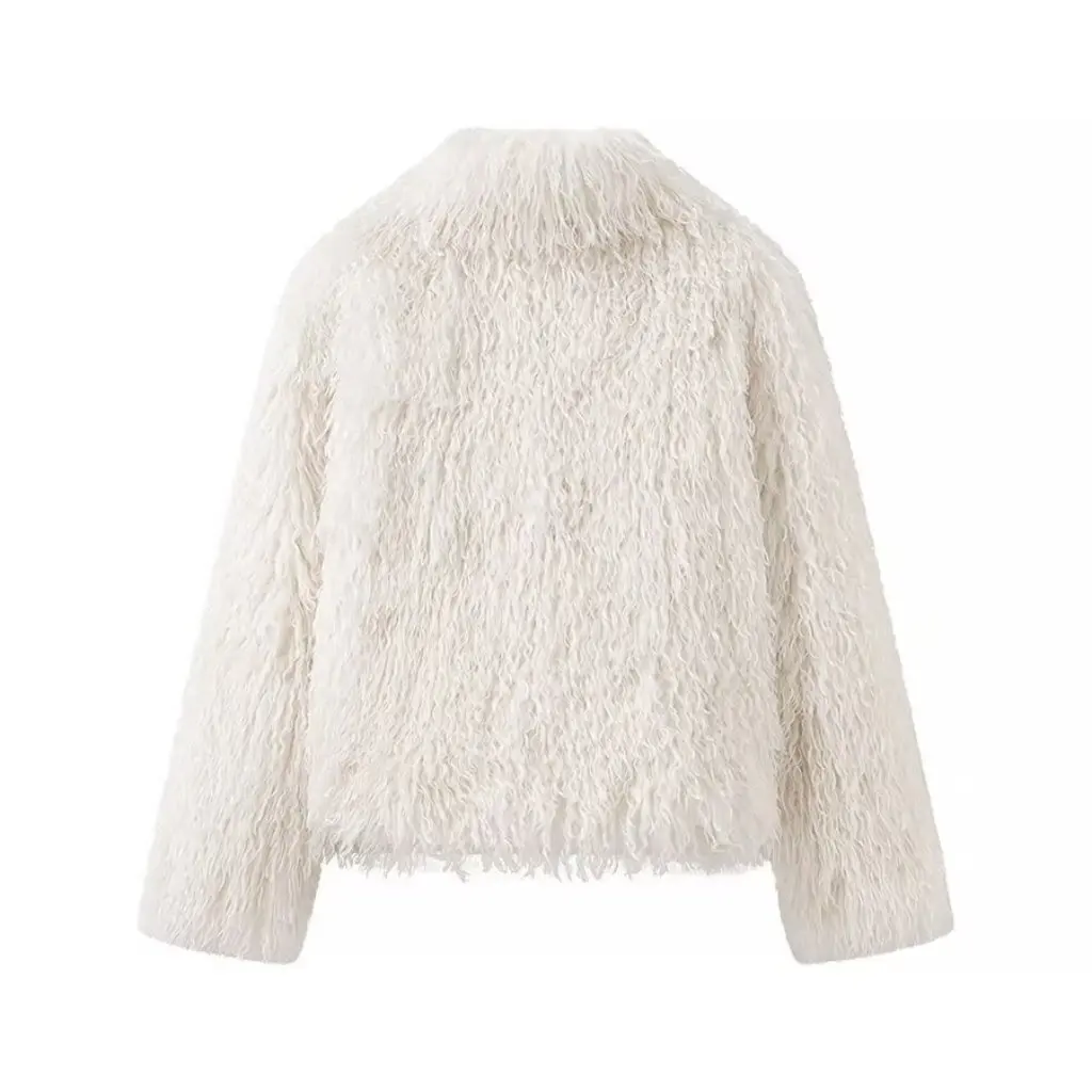

Winter Women's Casual Solid Color Mao Jacket Street Fashion European American Style New Top