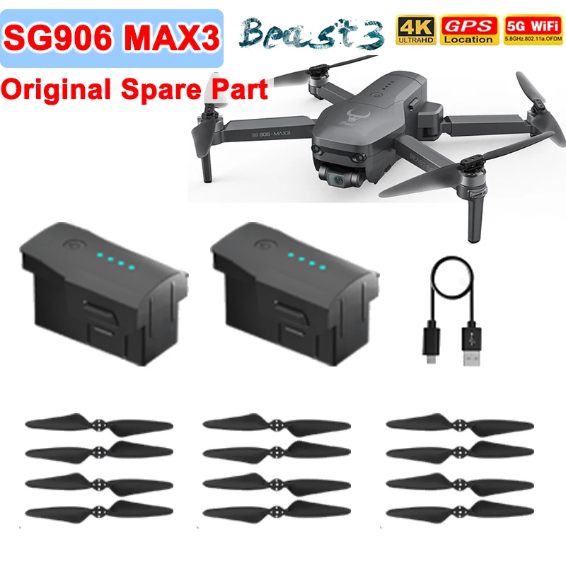 SG906 MAX3 Drone Original Spare Part Propeller Blade / Battery / USB Charger Cable Part SG906MAX3 Replacement Accessory