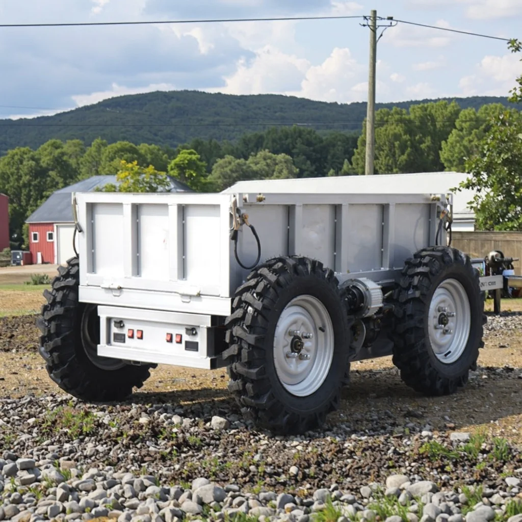 Remote Control Electric Mini 4 Wheels Drive Dumper Small Farm Trailer Vehicle for Ports Logistics Construction Industries