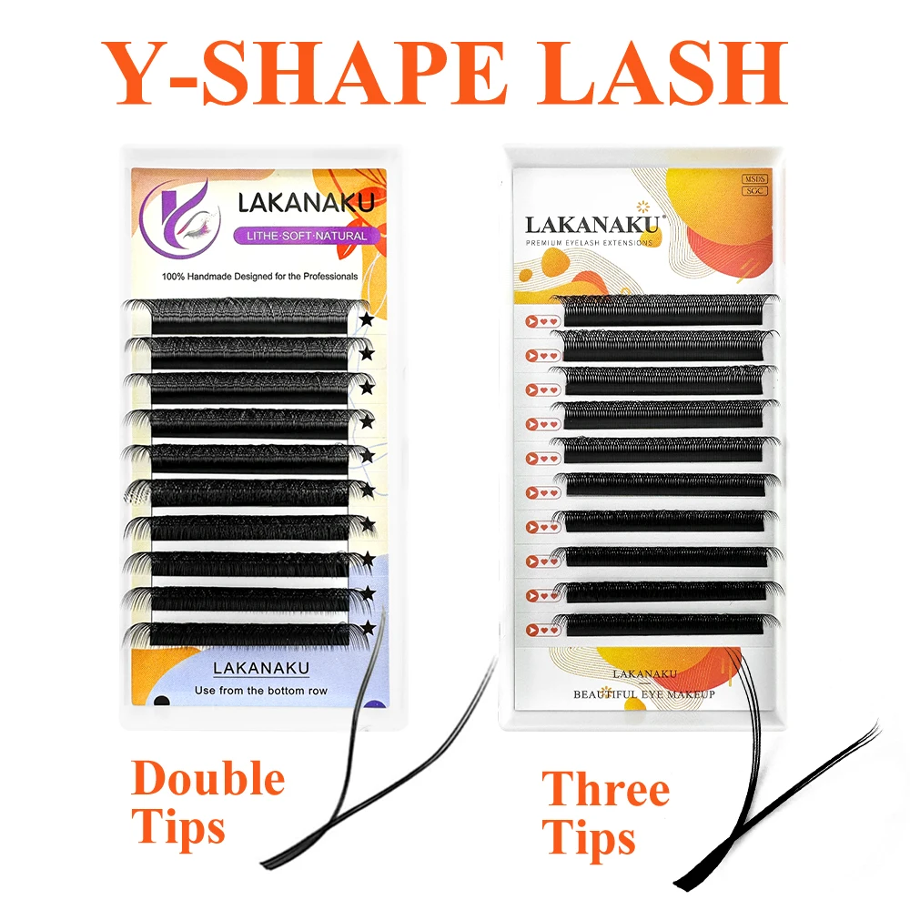 LAKANAKU Y Lashes Extensions Cilia and Brazilian Volume 3D 5D 6D W Sharp Cilios Volume Brasileiro Y Wholesale Cilios