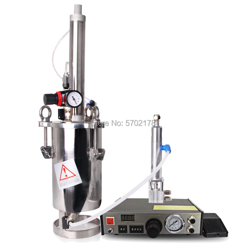 Fully automatic white latex glue machine 5L cylinder piston pressure barrel medium high viscosity silicone dispenser
