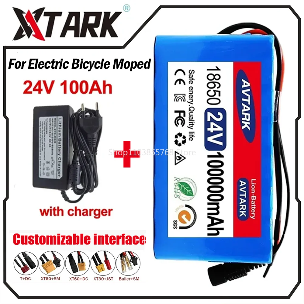 AVTARK 24V 100Ah 7S3P 18650 29.4V 100000mAh Li-ion Battery Pack for wheelchairs power Li-ion Replacement Battery + 2A Charger