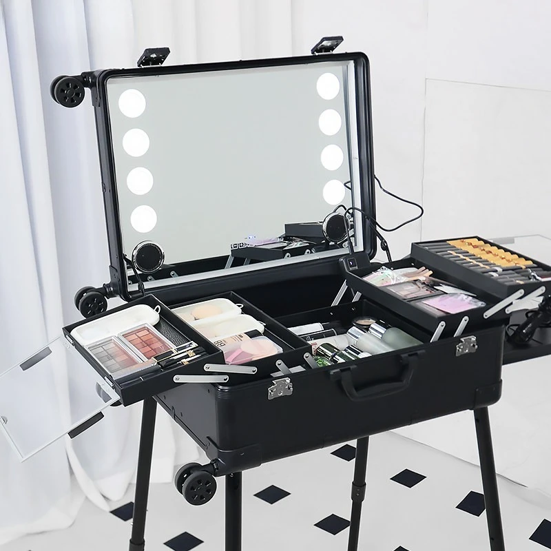 Suitable for Cosmetic Cases, Removable Brackets, Tie Rods, Cosmetic Cases with Lights, Professional Follow-up Artist Storage,