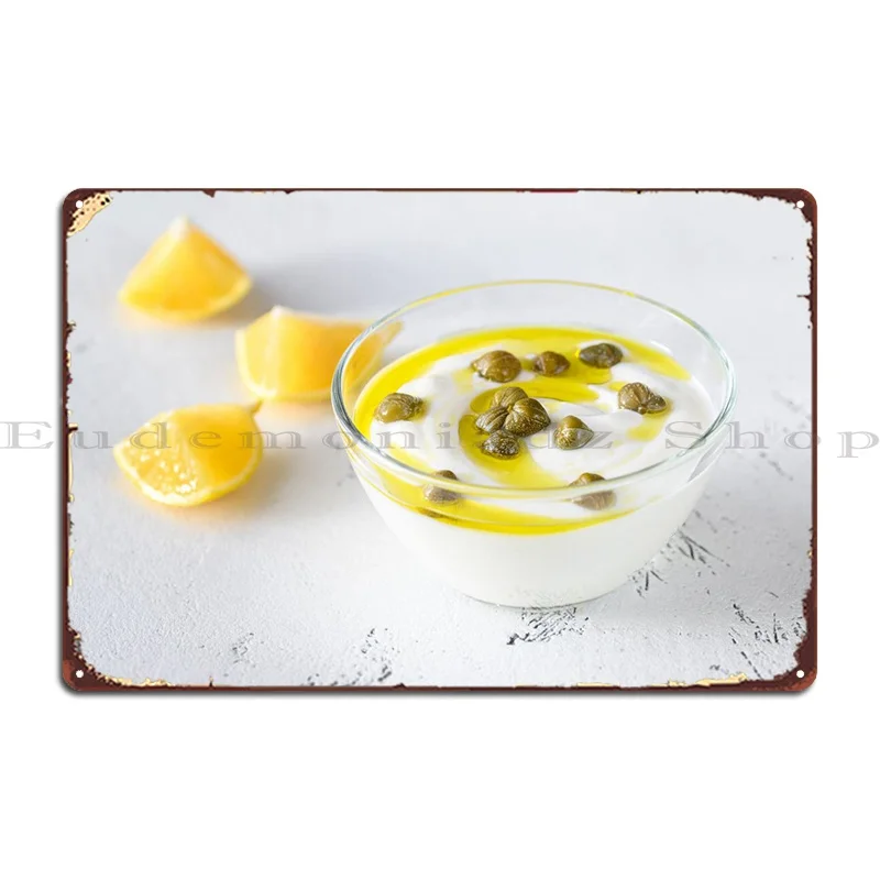 Creamy Greek Yogurt Lemon Metal Sign Cinema Garage Decoration Designing Personalized Cinema Tin Sign Poster