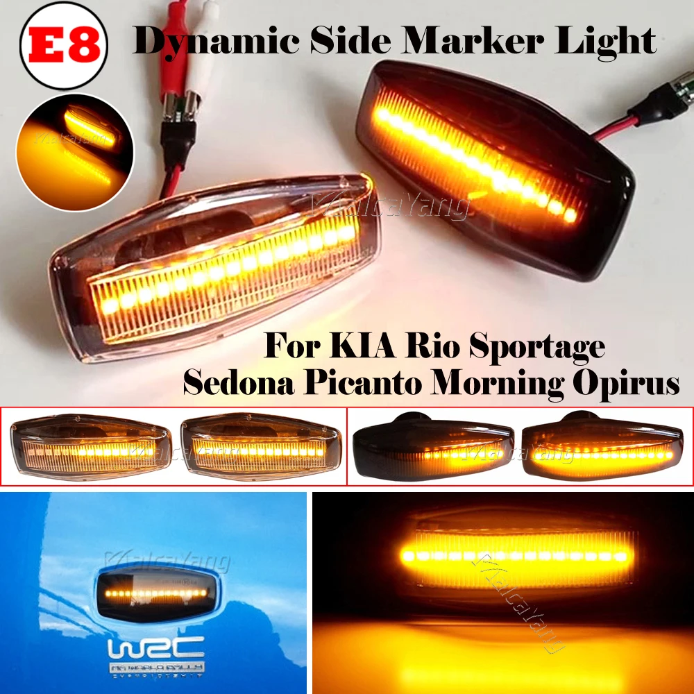 2PCS Dynamic Blinker LED Light Side Marker For Hyundai Elantra XD i10 Getz Sonata XG Tucson Terracan Coupe