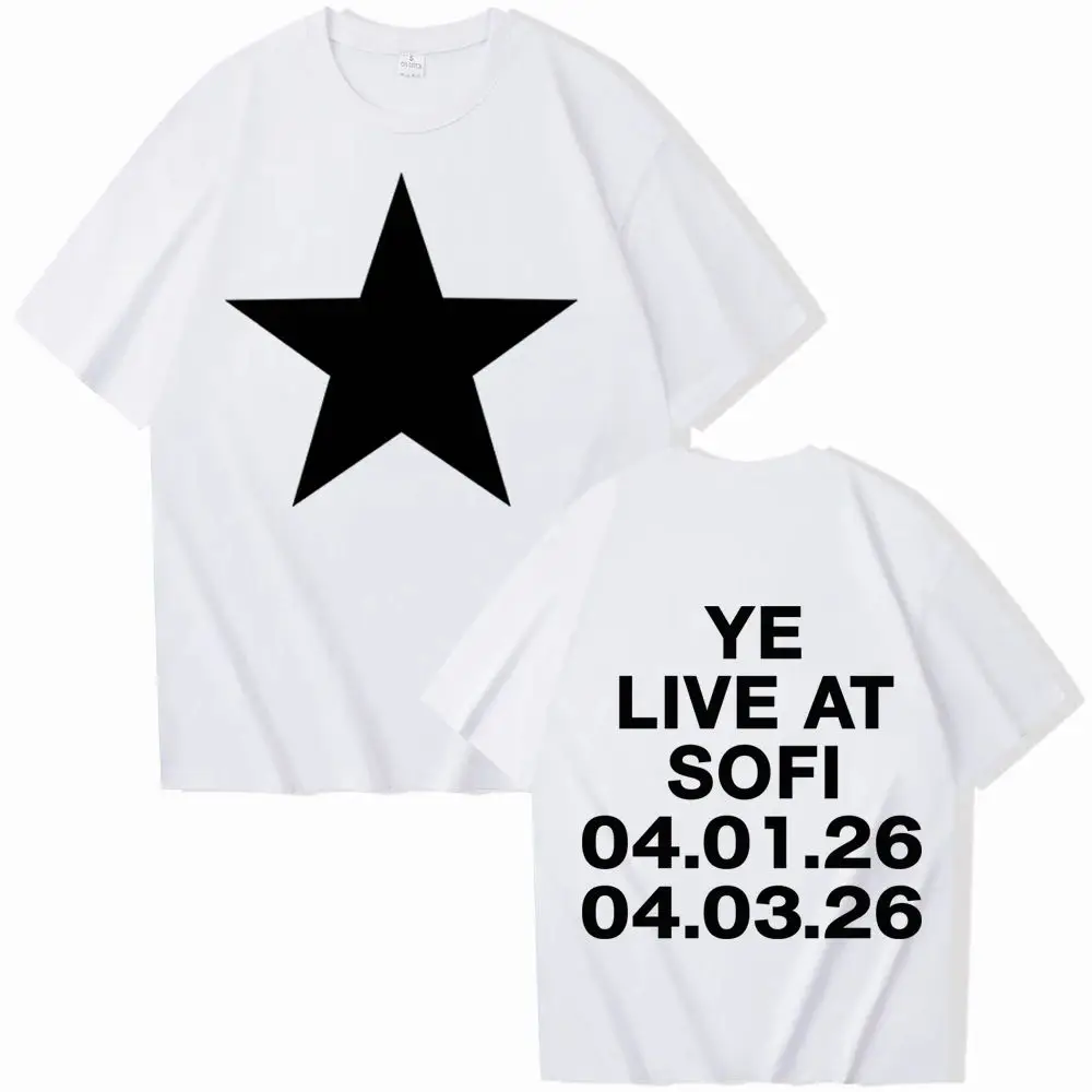 Bully Kanye West Ye Live At Sofi T-shirt Hip Pop T Shirts Harajuku Short Sleeve O-neck Casual Loose Print Streetwear Unisex