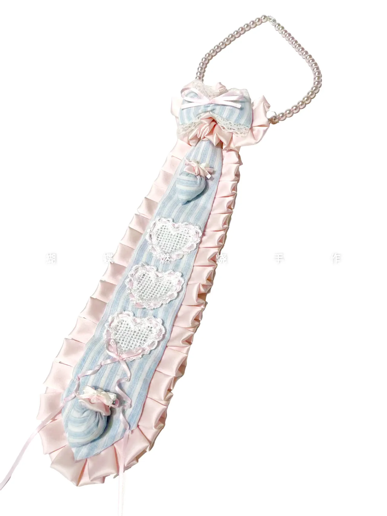 collier-et-cravate-en-dentelle-de-perles-originales-faites-a-la-main-motif-fraise-rose-et-bleue-mignonnes-et-originales