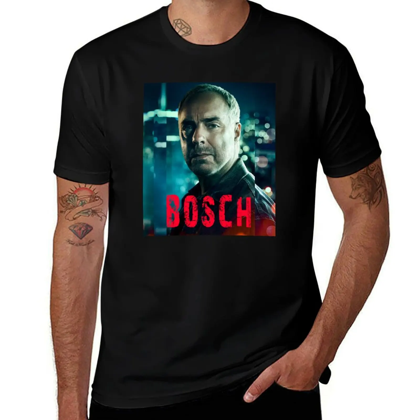 

Bosch - La police T-Shirt vintage t shirts Luxury man man clothes compression shirt men