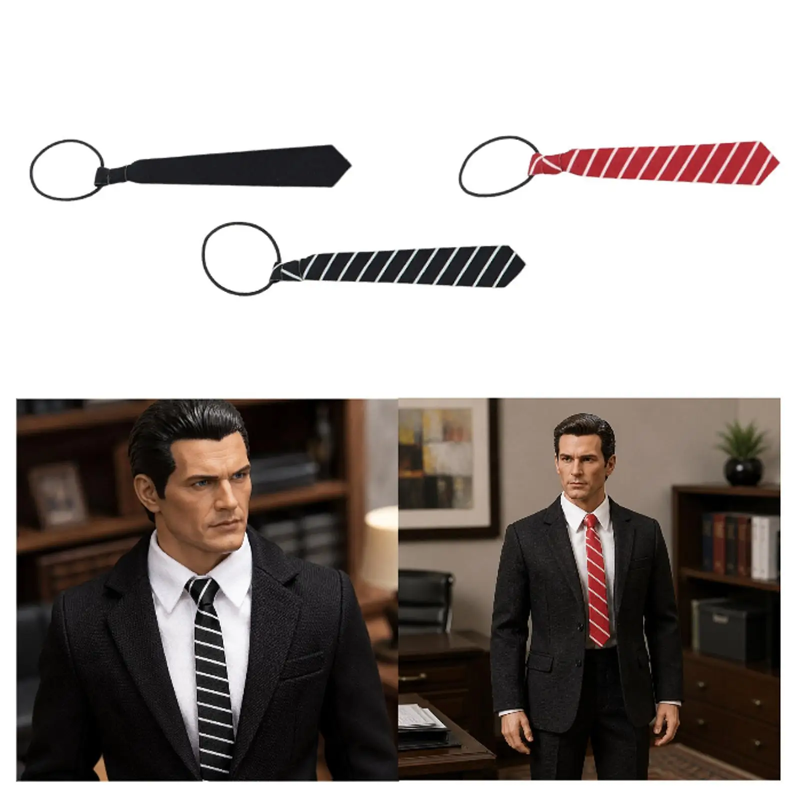 

1/6 Scale Suit Shirt Tie Clothes Accessory Costume Cosplay Easy to Use Fashion Trendy Miniature DIY Doll Necktie