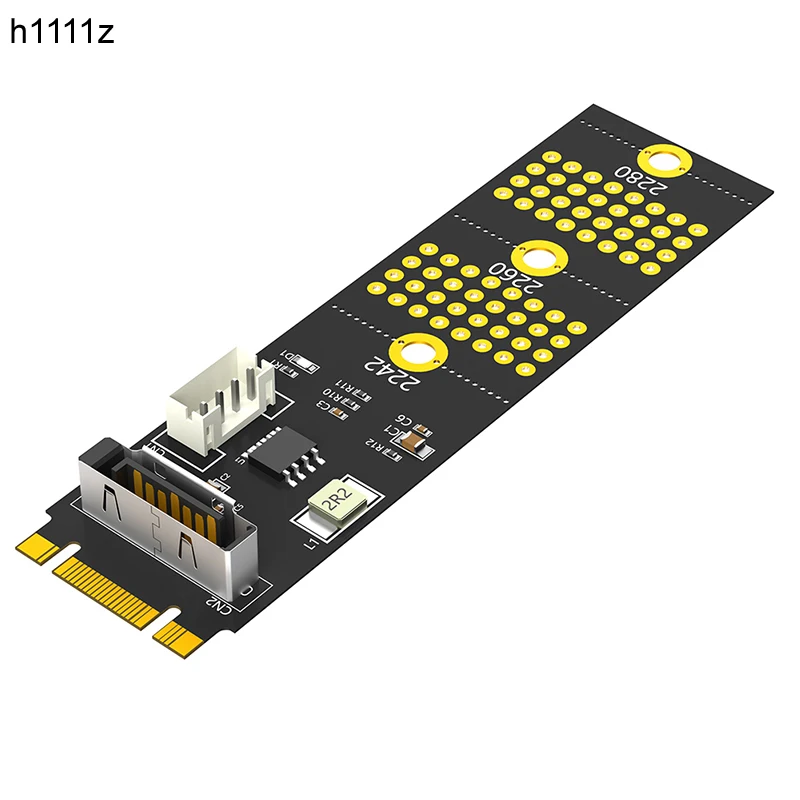 M.2 Key B+M/B 2242 2260 2280 Size to 7Pin SATA Port Converter Adapter 4Pin Power Supply with 7Pin to SATA Cable for 2.5