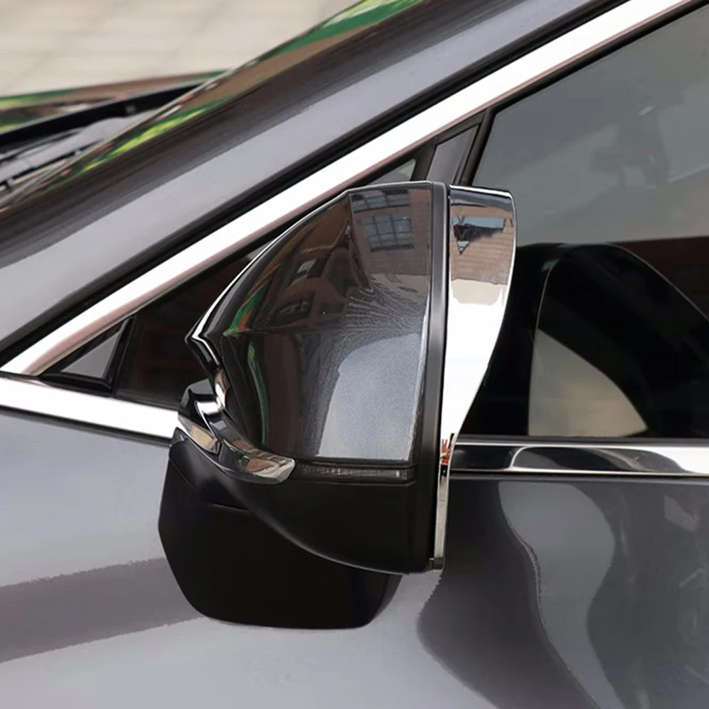 LHD For Lexus RX 200t 300 350l 450h 500h 2016-2023 ABS Chrome Car Rear view mirror block rain eyebrow Cover Trim Sticker Styling