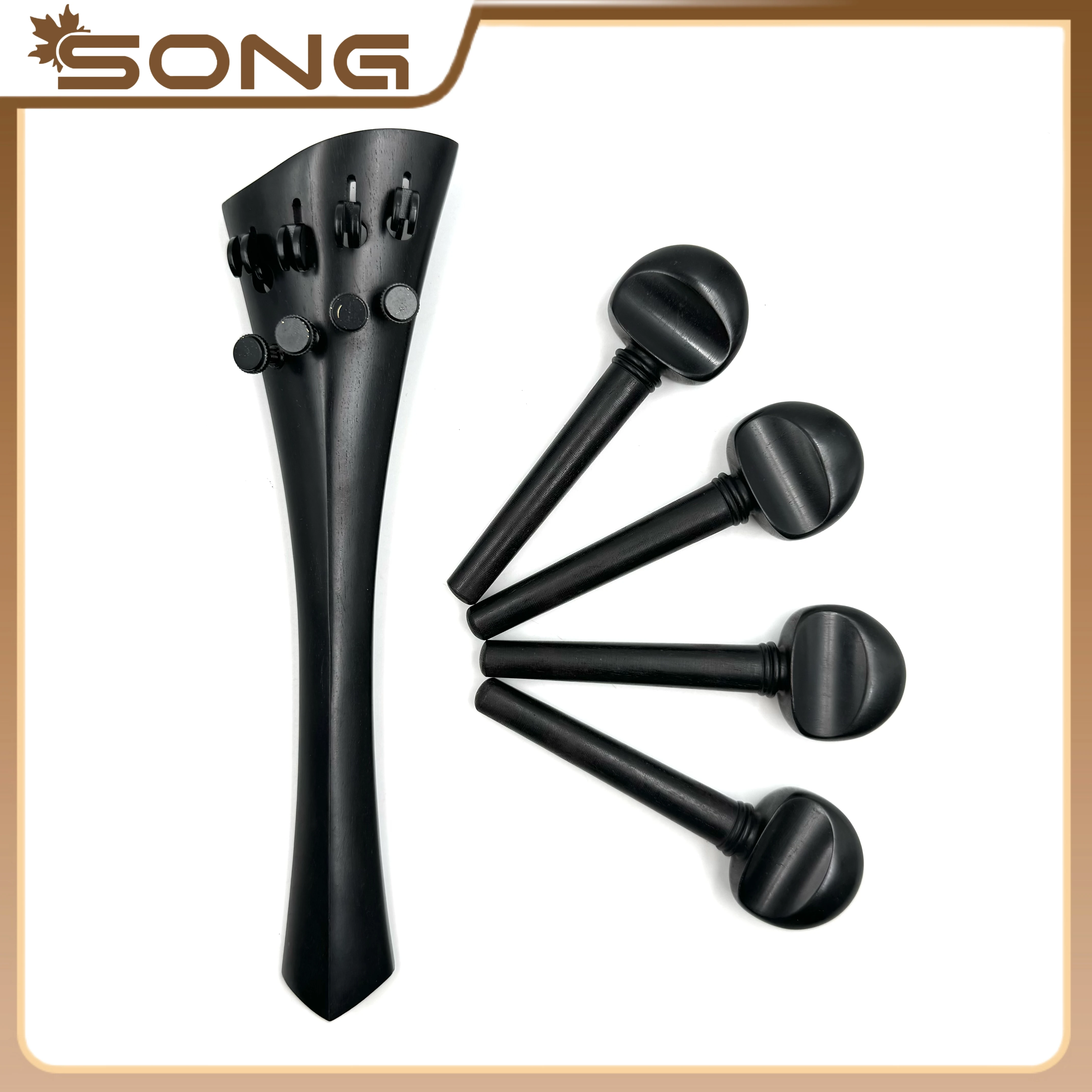 New style 3/4 4/4 cello Tailpiece with fine tuners profession cello Tuning Peg Intruments Accessories Ebony cello pegs