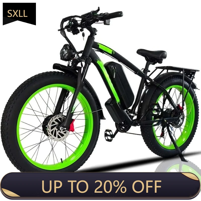 

SXLL Adult Electric Bike, ebike 3000W Dual Motor Electric Motorcycle Bike 26 inch Electric Bike Wired Free Bike All Terrain
